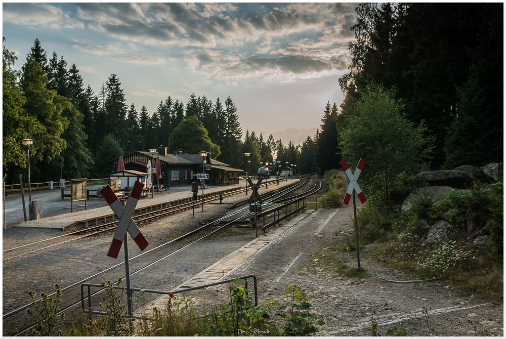 Bahnhof Schierke im Abendlicht Foto & Bild bahnhof, bahn, landschaft