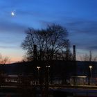 Bahnhof Starnberg mit Mond und Venus