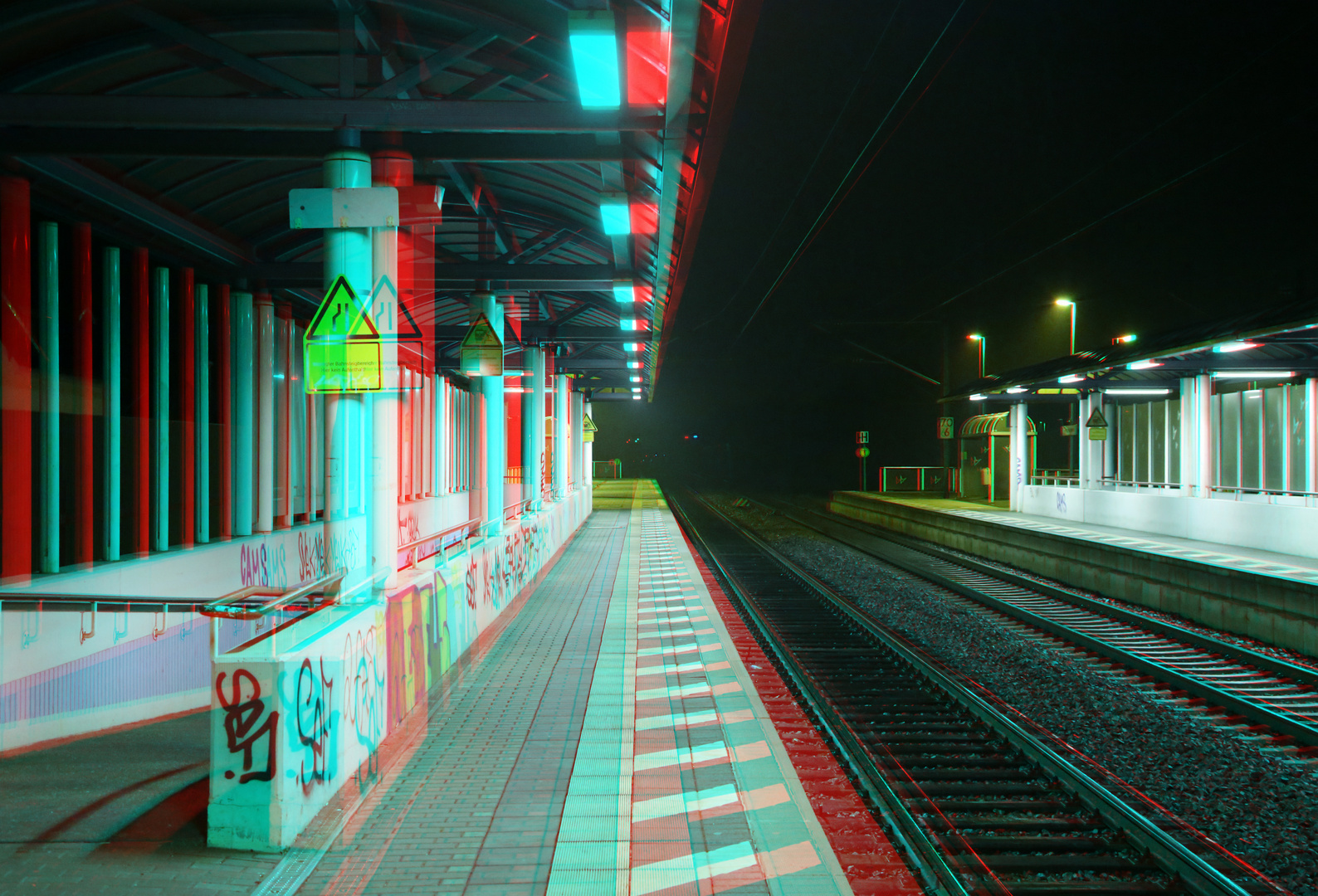 Bahnhof Zeppelinheim HDR-Anaglyphe