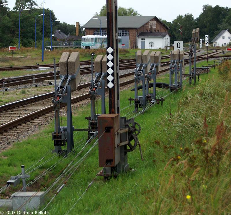 Bahnhof Zinnowitz/Usedom: mechanische Stellwerktechnik