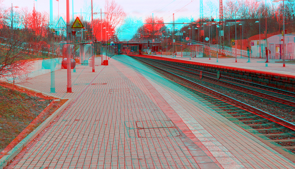 Bahnhoff II (3D rot/cyan Brille) Foto &amp; Bild stereoskopische