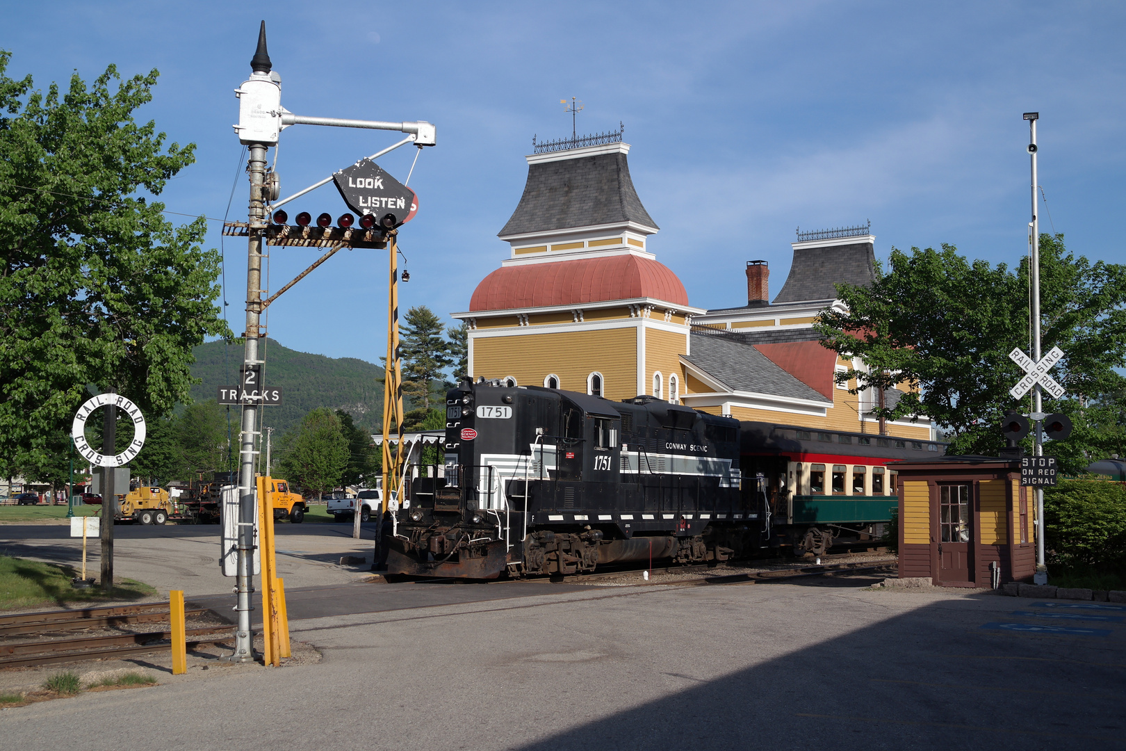 Bahnhofsszene in NorthConwaywie in der guten alten Zeit