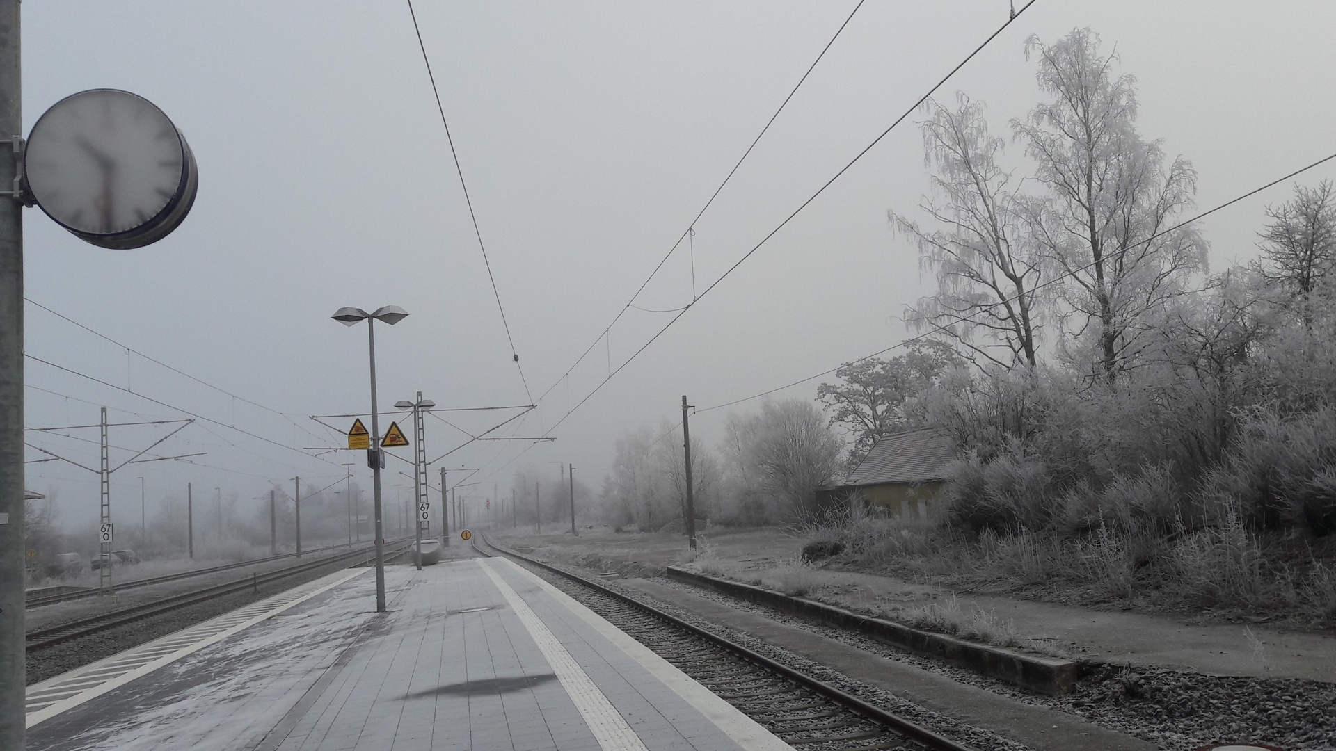 Bahnsteig Dombühl Blickrichtung Nürnberg