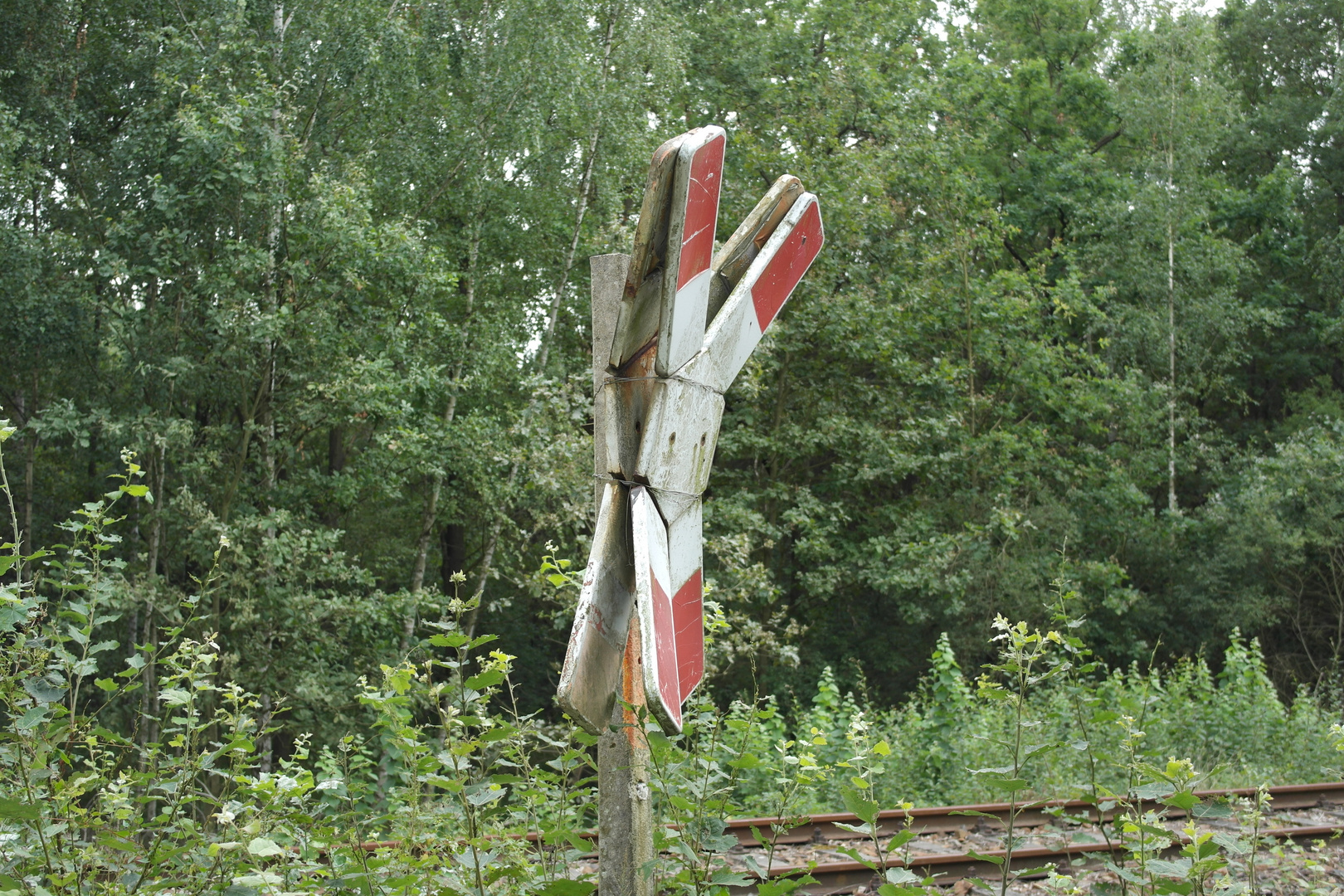 Bahnübergang bei Lübben (Brandenburg, Deutschland