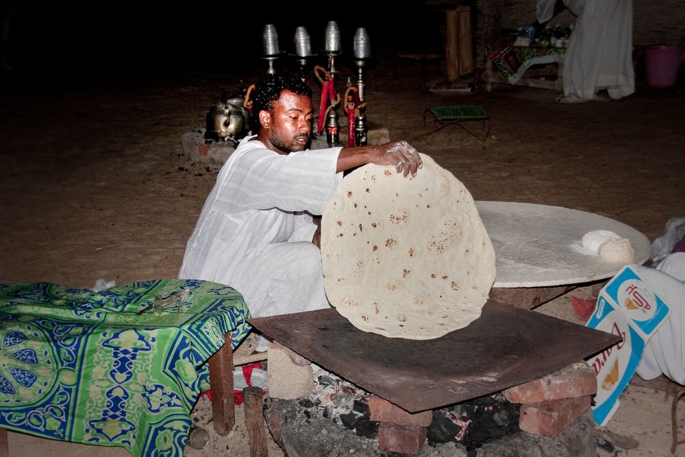 bakerman is baking bread