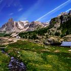 Balade en Clarée (en arrière plan le pic des Heuvières)