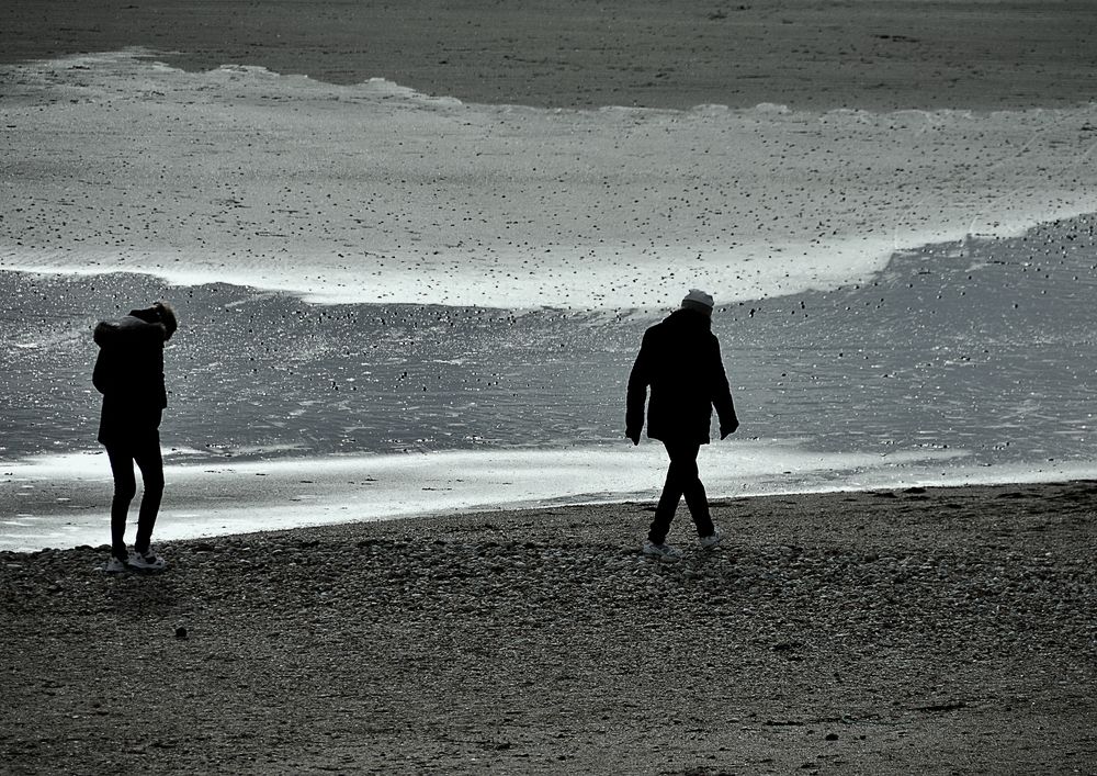 Balade séparée au bord de mer