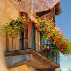 Balcone fiorito, ombrello... rotto