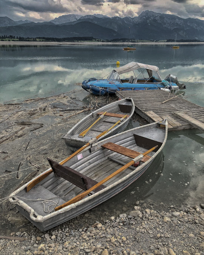 Bald kommt das Wasser, Forggensee kurz vorm Wiederauffüllen