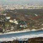 Baldeneysee und Villa Hügel mit Blick Richtung Essen-Stadtmitte am 6.  Januar 2009