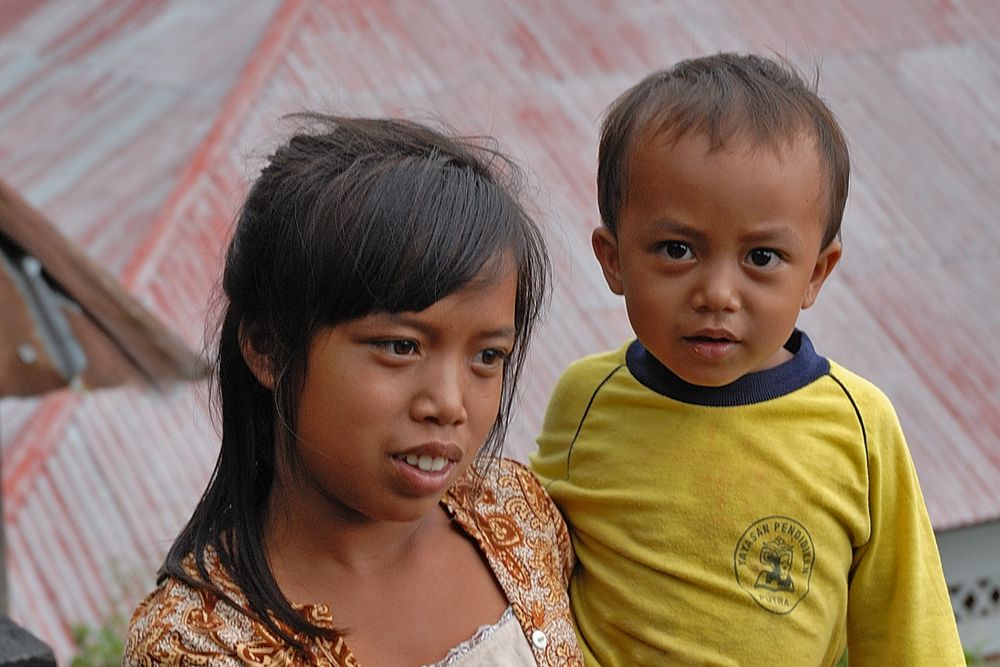 Bali-Aga girl with her brother