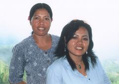 Balinese sisters on lake Batur