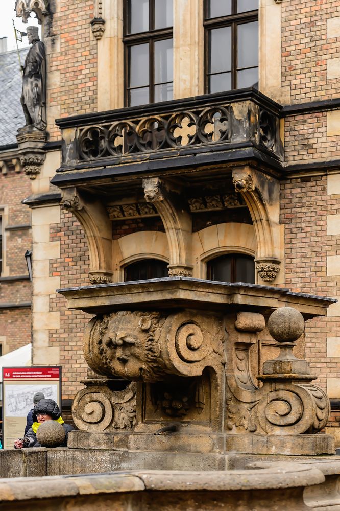 Balkon am Backsteinbau