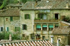 Balkon in Montalcino, Toskana