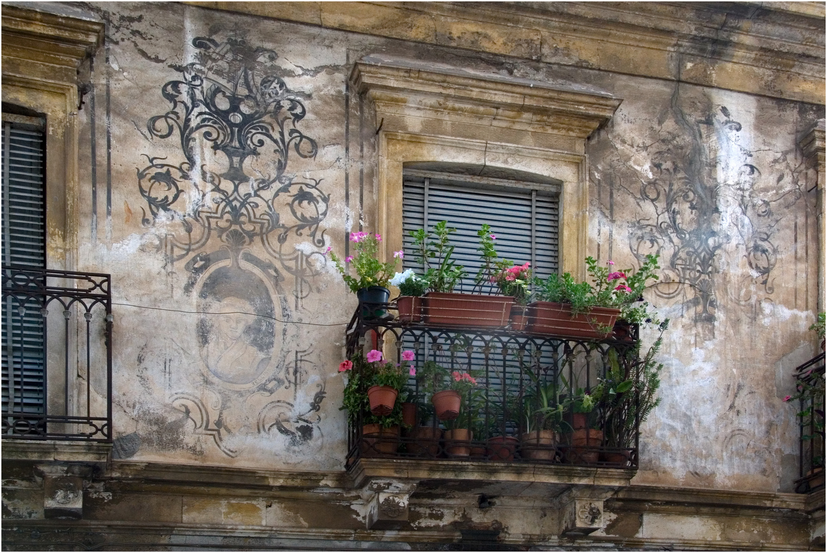 Balkonblumen an einem Palatio