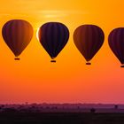 Ballon bei Sonnenaufgang in der Serengeti