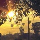 Ballon fahren im Sonnenuntergang