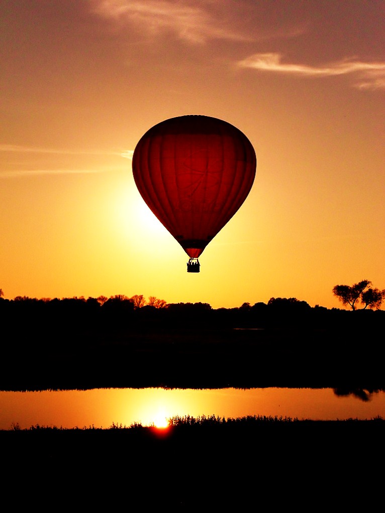 Ballon im Abendrot