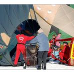 Ballon klar machen zum Start