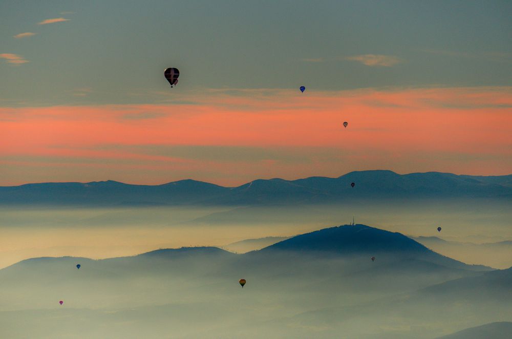 BallonFahren im Abendlicht