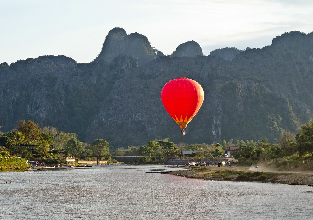 Ballonfahren in Vang Vieng/Laos