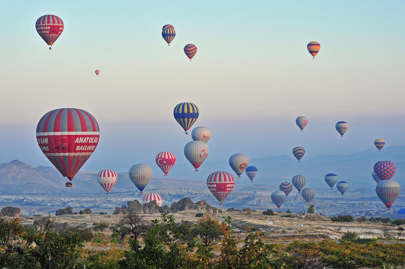 Ballonfahrer in Kappadokien (Türkei)