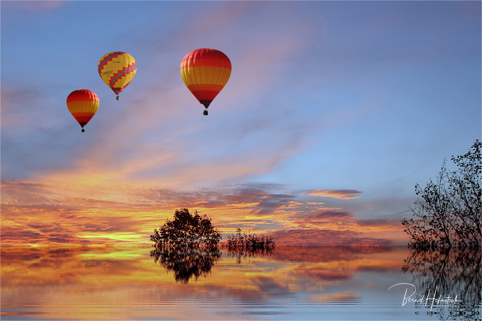 Ballonfahrt Am Niederrhein Foto Bild Wasser Baume Sonnenaufgang Bilder Auf Fotocommunity