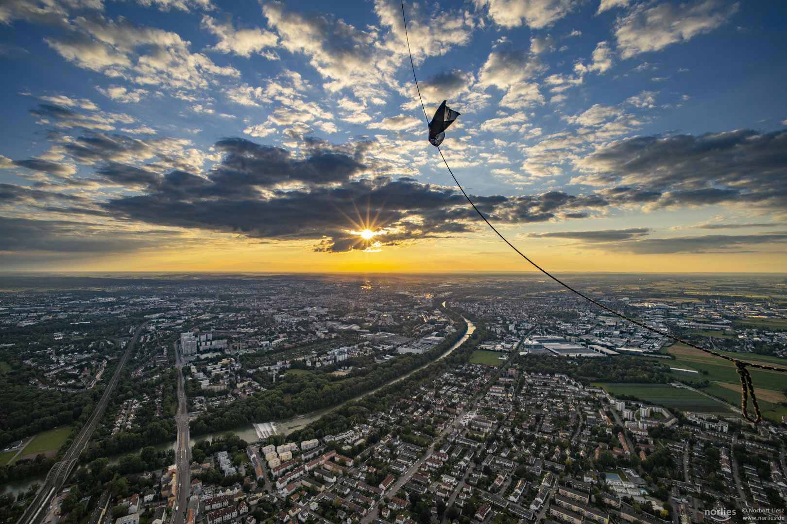 Ballonfahrt über Augsburg