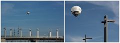 Ballonfahrt über Brücke