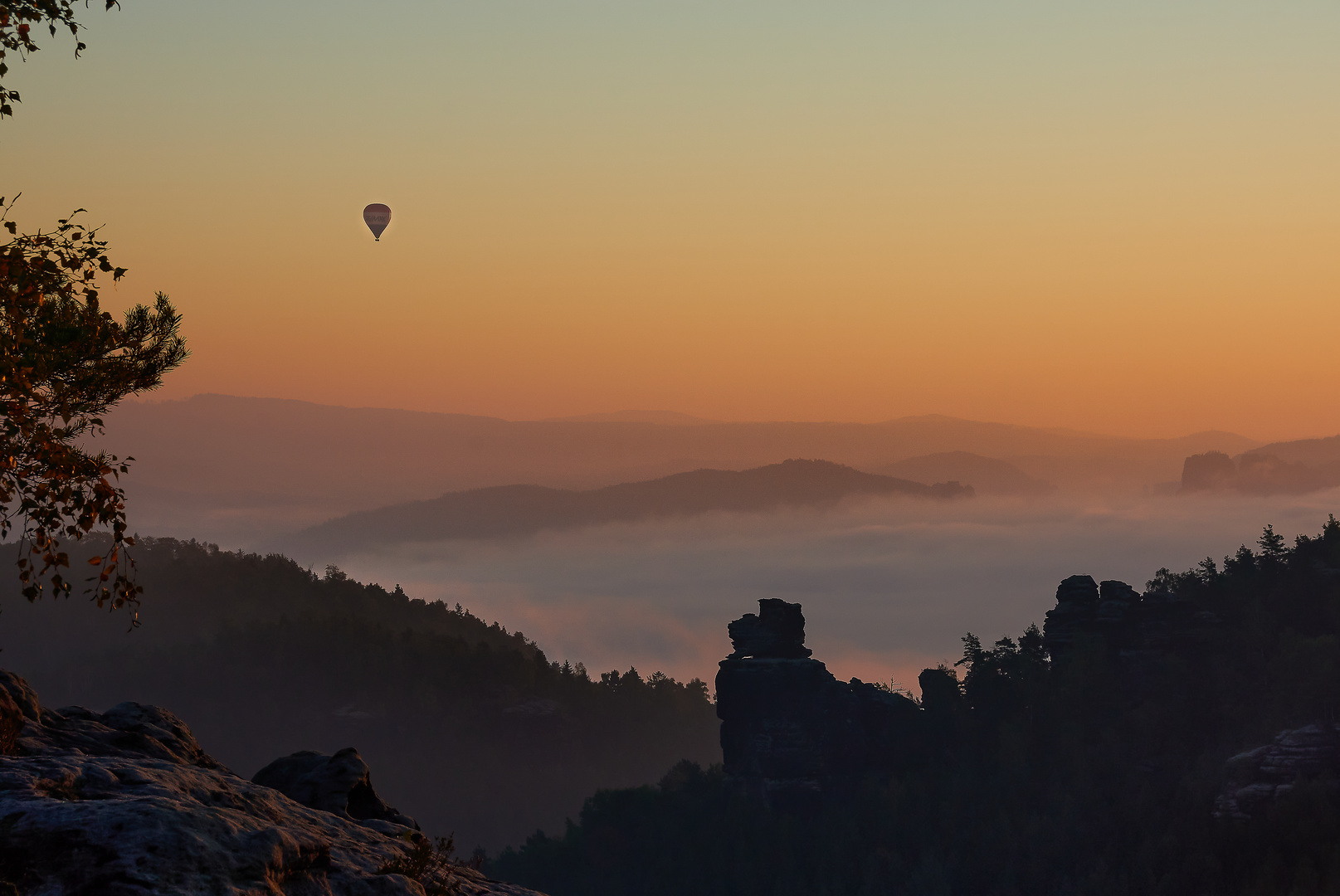 Ballonfahrt über der Sächsischen Schweiz