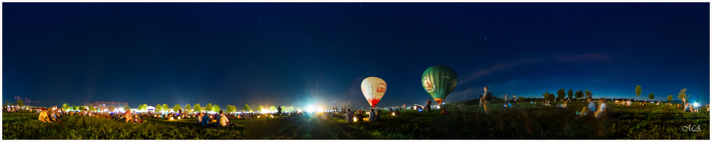 Ballonglühen als 360-Grad- Panorama