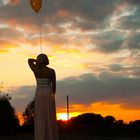 Ballons im Sonnenuntergang