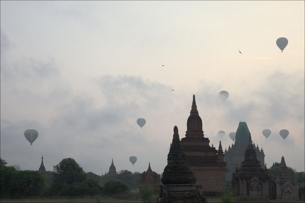 Ballons über Bagan