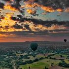 Balloon riding over Bagan