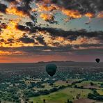 Balloon riding over Bagan