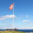 Baltic Sea Distance View from Hill nearby Town Gudhjem, Island Bornholm