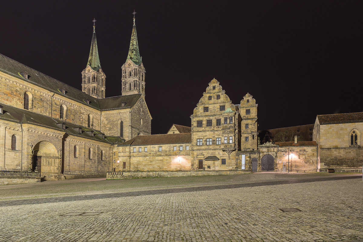 Bamberger Domplatz bei Nacht