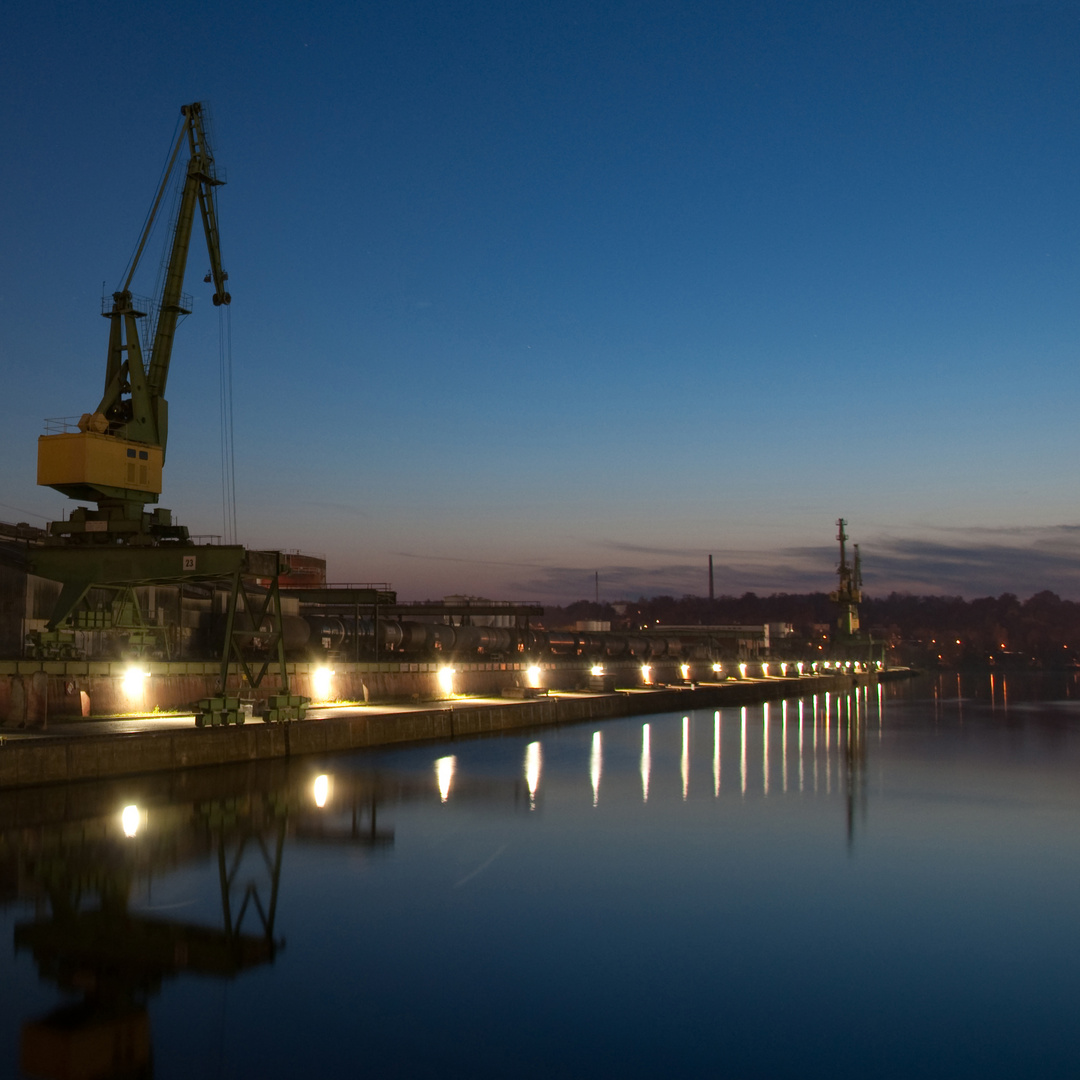 Bamberger Hafen bei Nacht