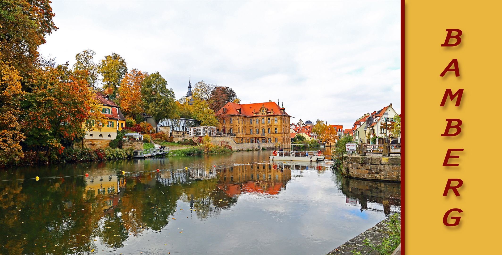 Bambergpostkarte Blick auf Wasserschloss Concordia