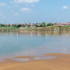 Bamboo bridge Kampong Cham Bambusbrücke