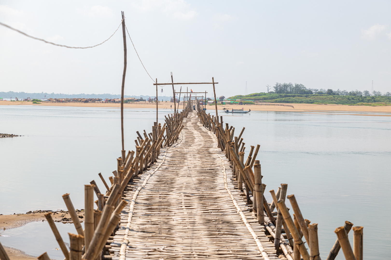 Bamboo bridge Kampong Cham Bambusbrücke