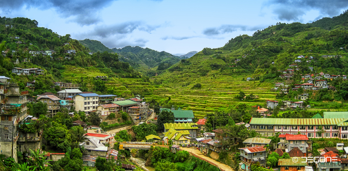 Banaue mit Blick auf die Reisterassen