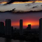 Bangkok in red sunset