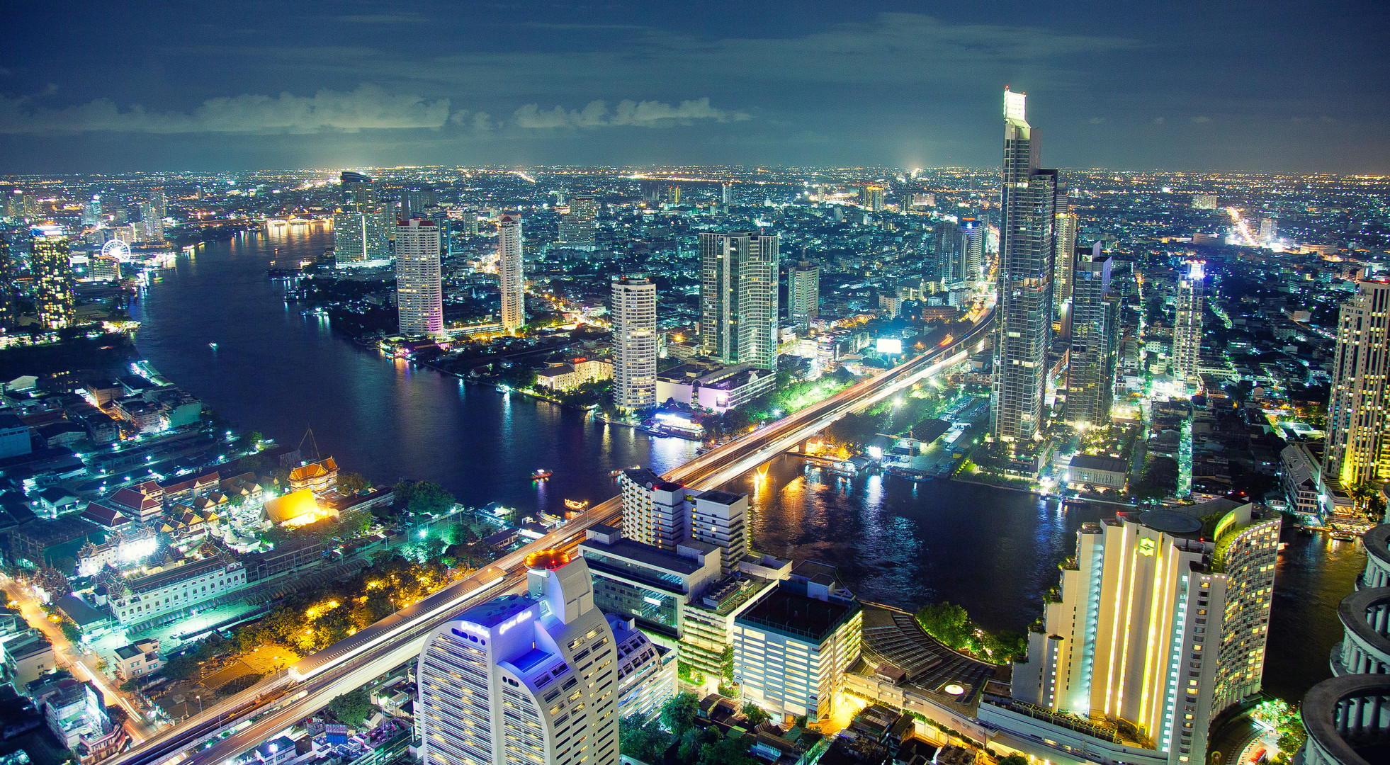 Bangkok skyline at night