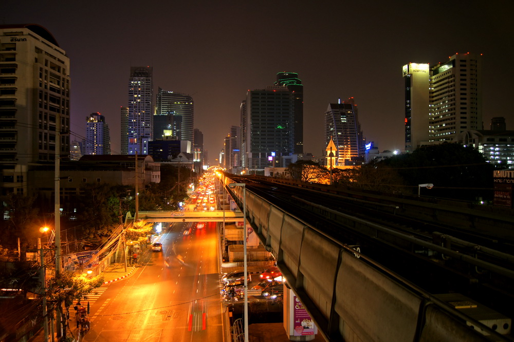 Bangkok Skytrain Nightshot