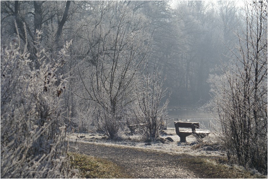 Bank am Amperstausee...