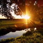 Bank bei Sonnenuntergang