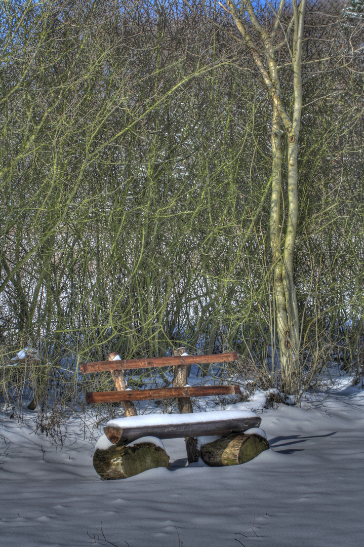 Bank im Schnee