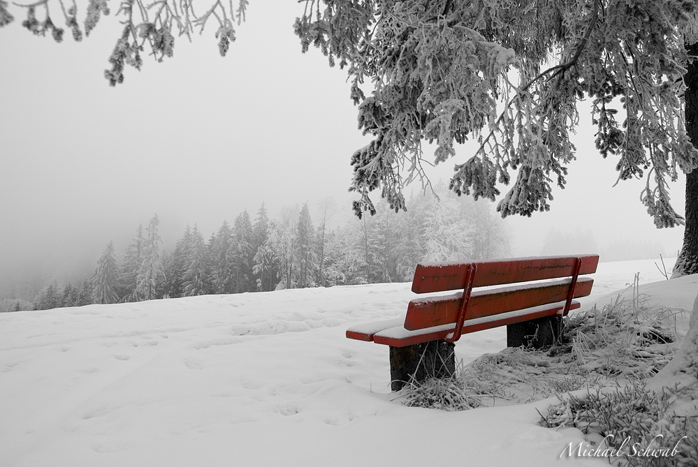 Bank im Schnee