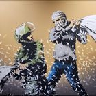 Banksy - Kissen-Schlacht
